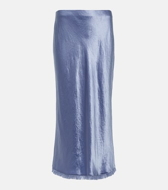 Fringed satin midi skirt | Vince