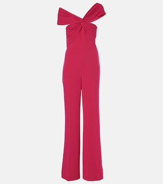 Gathered cady wide-leg jumpsuit | Roland Mouret