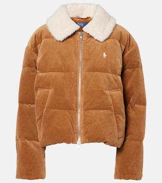 Faux fur-trimmed corduroy down jacket | Polo Ralph Lauren