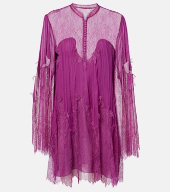 Jorie lace-trimmed silk-blend blouse  | Costarellos