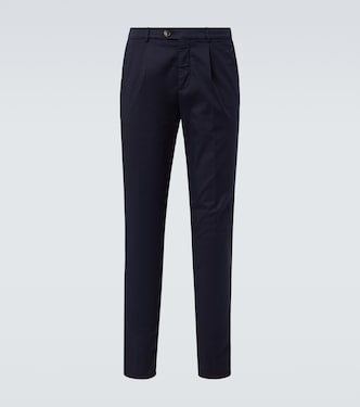Cotton-blend gabardine slim pants | Brunello Cucinelli