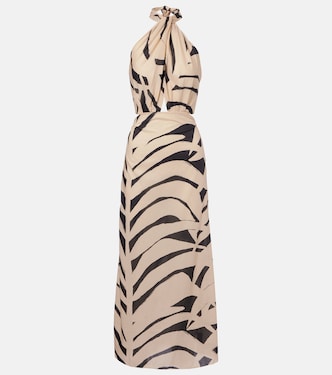 Printed cutout halterneck cotton maxi dress | Johanna Ortiz