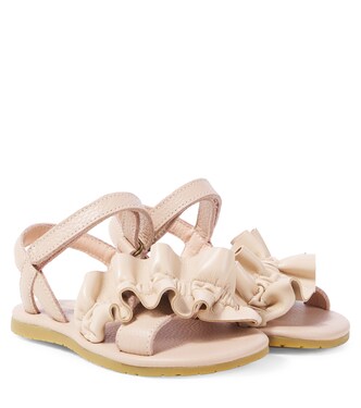 Fine ruffled leather sandals | Donsje