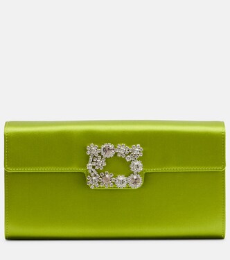 Efflorescence satin clutch | Roger Vivier