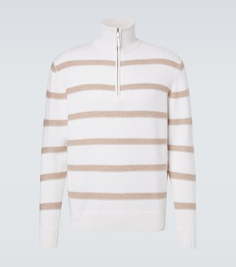 Striped cotton and cashmere sweater | Allude