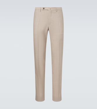 Virgin wool slim pants | Slowear