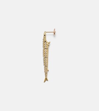 Marlin Gm 9kt gold single earring with diamonds | Yvonne Léon