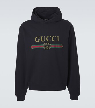 Logo cotton and cashmere jersey hoodie | Gucci