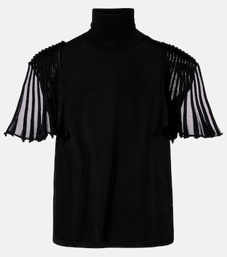 Semi-sheer turtleneck top | Alaïa