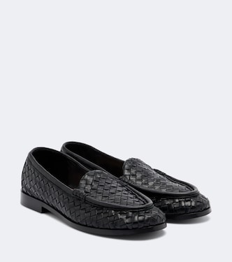 Silenzio Intrecciato编织皮革乐福鞋 | Bottega Veneta