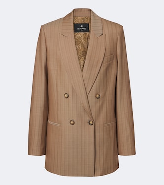 Striped double-breasted wool blazer  | Etro