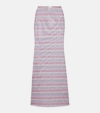 Jupe midi Solay à motif chevrons | Bananhot