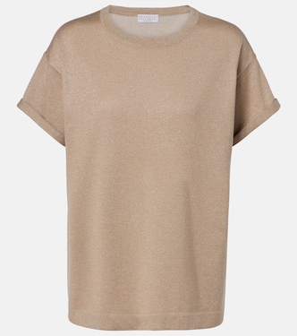Lurex® cashmere and silk-blend T-shirt | Brunello Cucinelli