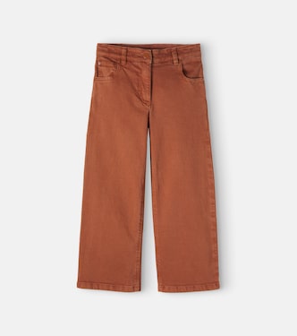 Embroidered cotton gabardine pants | Stella McCartney Kids