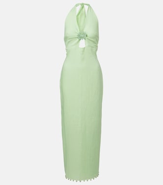 Orly halterneck linen midi dress | Cala de la Cruz