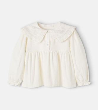 Viola embroidered cotton top | C'era Una Volta
