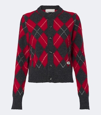 Argyle virgin wool cardigan | Ami Paris