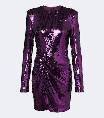 Gathered sequined minidress | Rotate