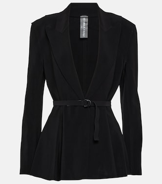 Belted peplum-hem jersey blazer | Norma Kamali
