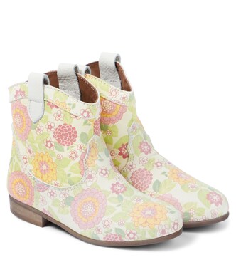 Floral leather ankle boots | PèPè