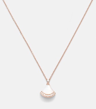 Divas' Dream 18kt rose gold necklace with mother-of-pearl diamonds | Bvlgari