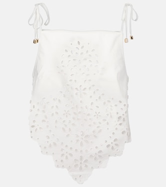 Embroidered cotton top | Self-Portrait