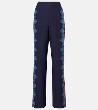 Printed silk crêpe de chine straight pants | Etro