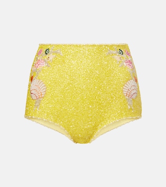 Marina embellished high-rise micro shorts | Clio Peppiatt