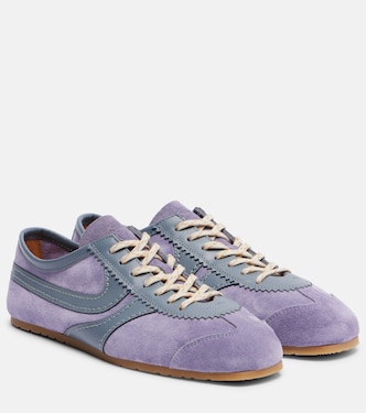Leather-trimmed suede sneakers | Dries Van Noten