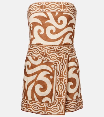 Raíz Ritual strapless linen minidress | Johanna Ortiz