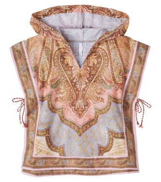 Awaken hooded cotton poncho | Zimmermann Kids