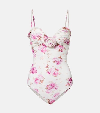 Floral ruched swimsuit | Magda Butrym
