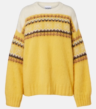 Fair Isle alpaca and wool-blend intarsia sweater | Ganni