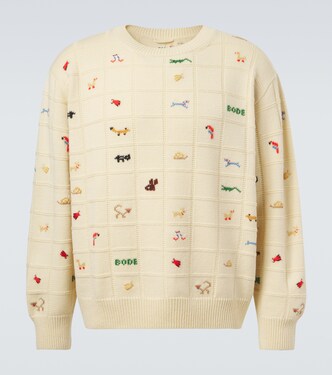 Zoologist embroidered wool and alpaca sweater | Bode