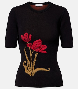 Top in jacquard con stampa floreale | Erdem