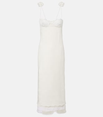 Vestido midi de mezcla de seda, lana y algodón bordado | Magda Butrym