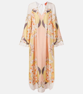 Twin Flame printed silk twill maxi dress | La DoubleJ