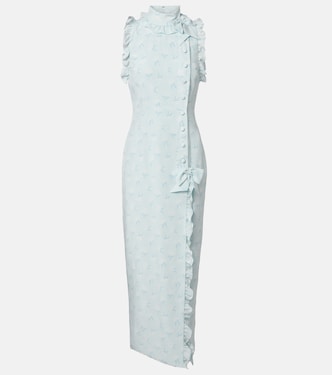 Robe longue en soie à volants | Alessandra Rich