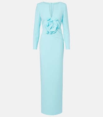 Vestido de fiesta de crepé con aplique floral | Roland Mouret