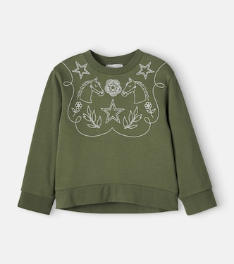 Embroidered cotton fleece sweatshirt | Stella McCartney Kids