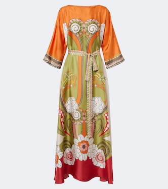 Muumuu printed silk twill maxi dress | La DoubleJ