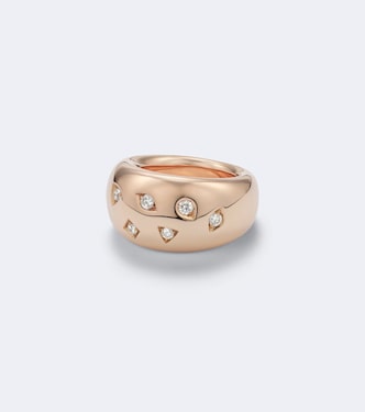 Anello Iconica in oro rosa 18kt con diamanti | Pomellato