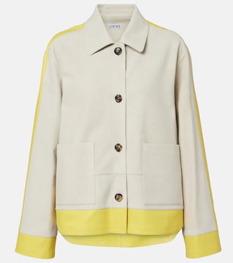 Leather-trimmed suede jacket | Loewe