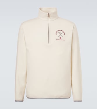 Cashmere and cotton-blend half-zip sweatshirt | Brunello Cucinelli
