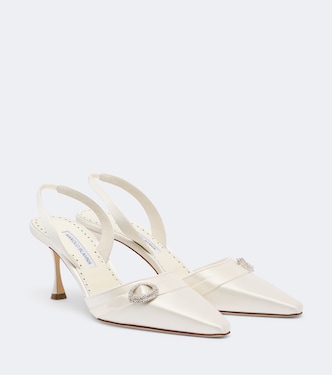 Zutoslipla embellished satin slingback pumps | Manolo Blahnik