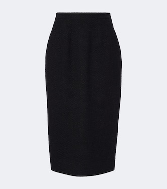 Cotton and linen-blend bouclé pencil skirt | Dolce&Gabbana