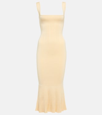 Fluted jersey midi dress | Galvan