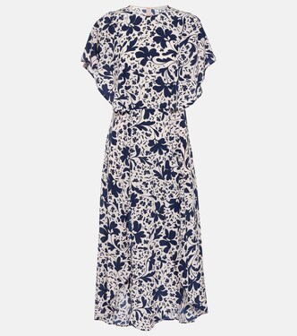Robe midi en soie à fleurs | Stella McCartney