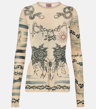 x KNWLS printed mesh top | Jean Paul Gaultier
