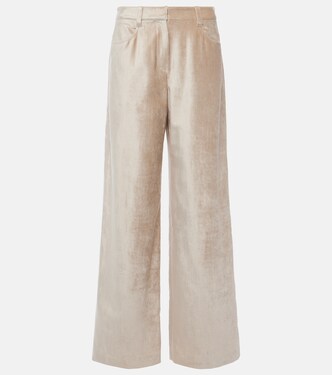 Cotton-blend wide-leg pants | Brunello Cucinelli
